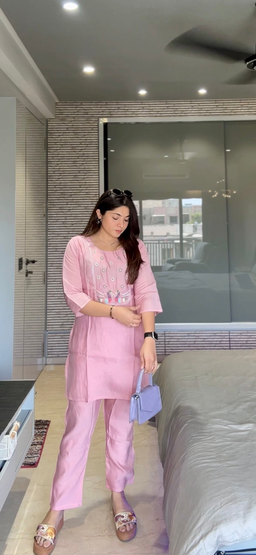 Muslin pink coordset