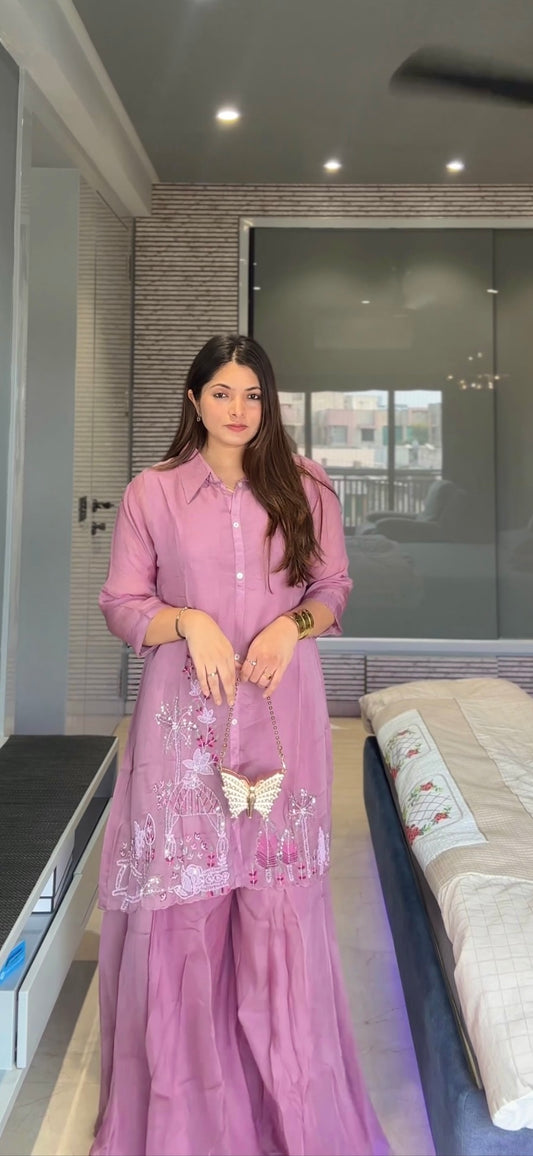 Colourful Organza indowestern