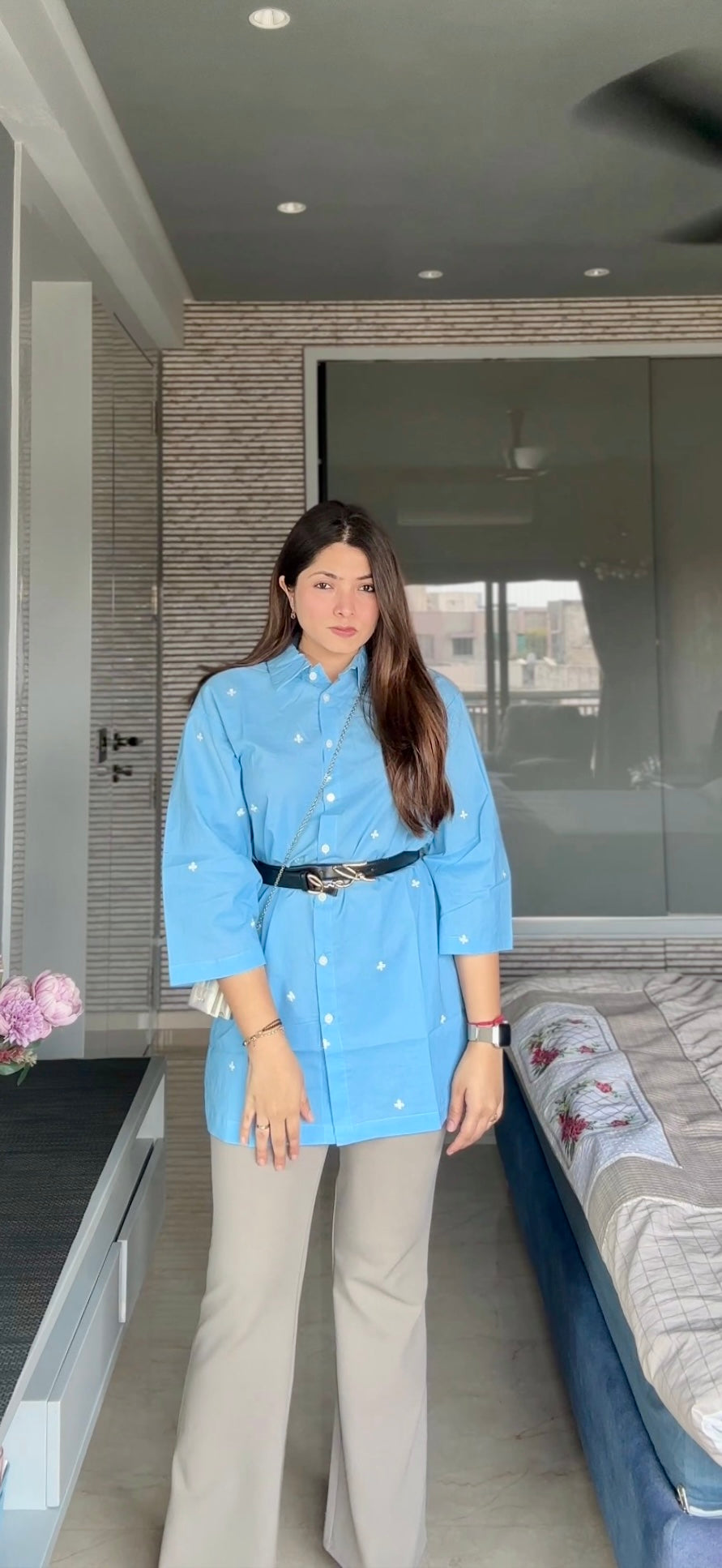 Oversized cotton shirt